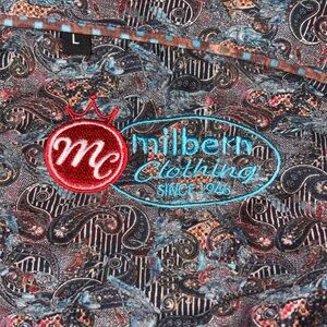 Milbern clothing  Men’s Button Up Paisley Shirt large